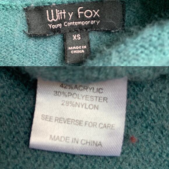 Witty Fox Blue and yellow Floral Button Up Cropped Sweater Cardigan Women’s XS - Picture 9 of 9